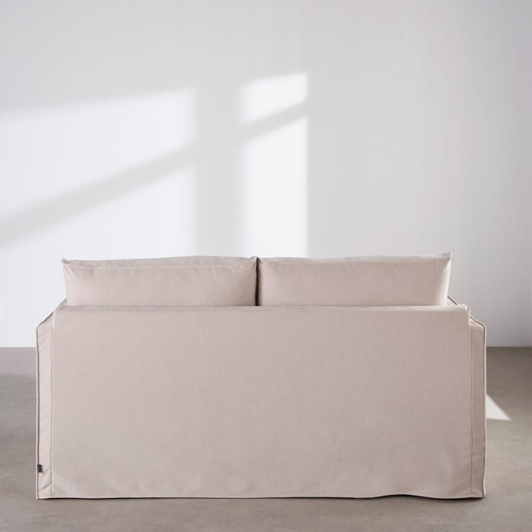 Julio - Canapé 3 places tissu texturé beige - Vue supplémentaire 3