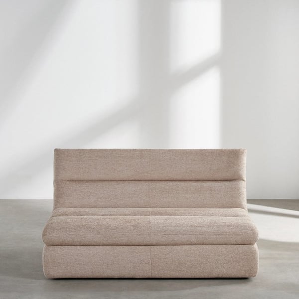 Loulou - Canapé 2 places tissu texturé marron