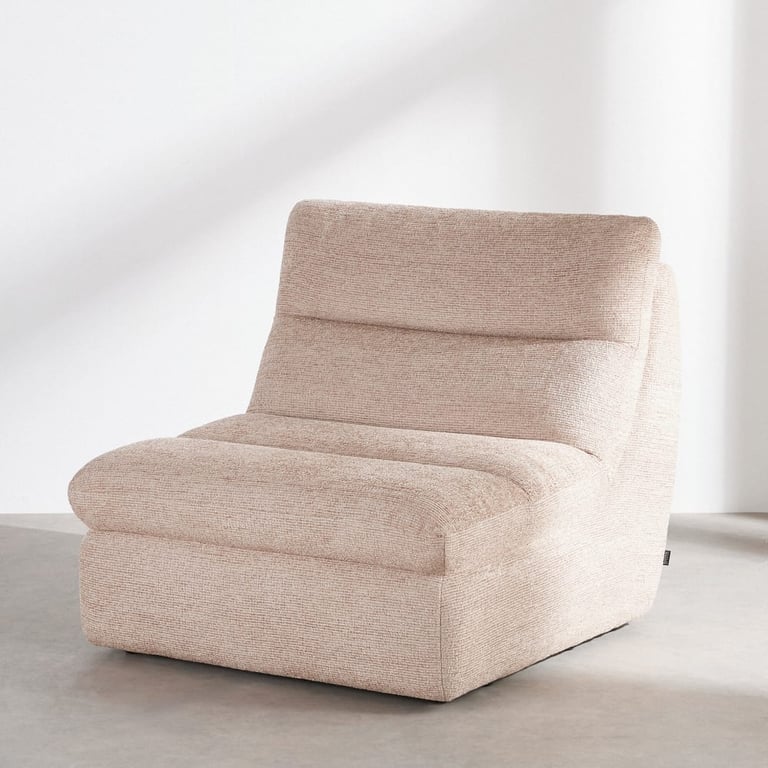 Loulou - Chauffeuse 1 place en textile tramé coloris toffee