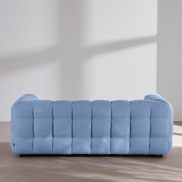 Lilo - Canapé 2 places tissu bouclette bleu - Vue supplémentaire 2