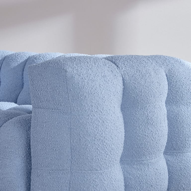 Lilo - Canapé 2 places tissu bouclette bleu - Vue supplémentaire 3
