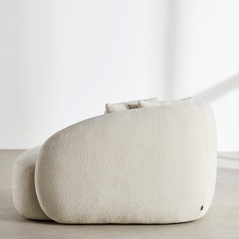 Lana - Canapé 2 places tissu texturé beige - Vue supplémentaire 2