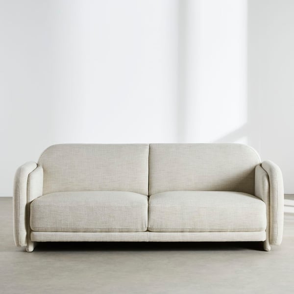 Amelya - Canapé 3 places tissu texturé beige