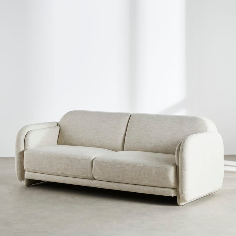 Amelya - Canapé 3 places tissu texturé beige - Vue supplémentaire 1