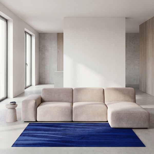 Apache - Canapé d'angle réversible 5 places tissu beige