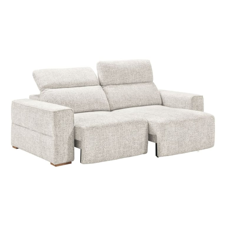 Havana - Canapé 3 places tissu bouclette gris assise coulissante électrique - Vue supplémentaire 2