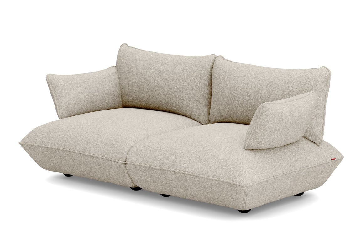 Sumo - Canapé 3 places tissu bouclette beige - Vue supplémentaire 2