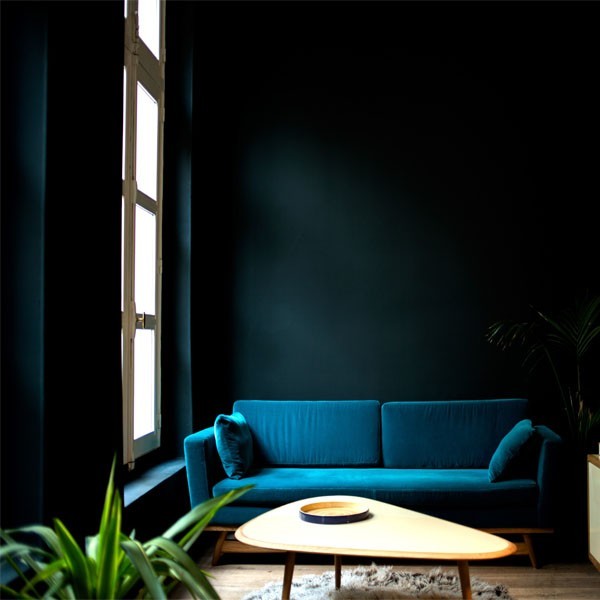 Canapé 3 places en velours bleu canard Fifties - RED Edition