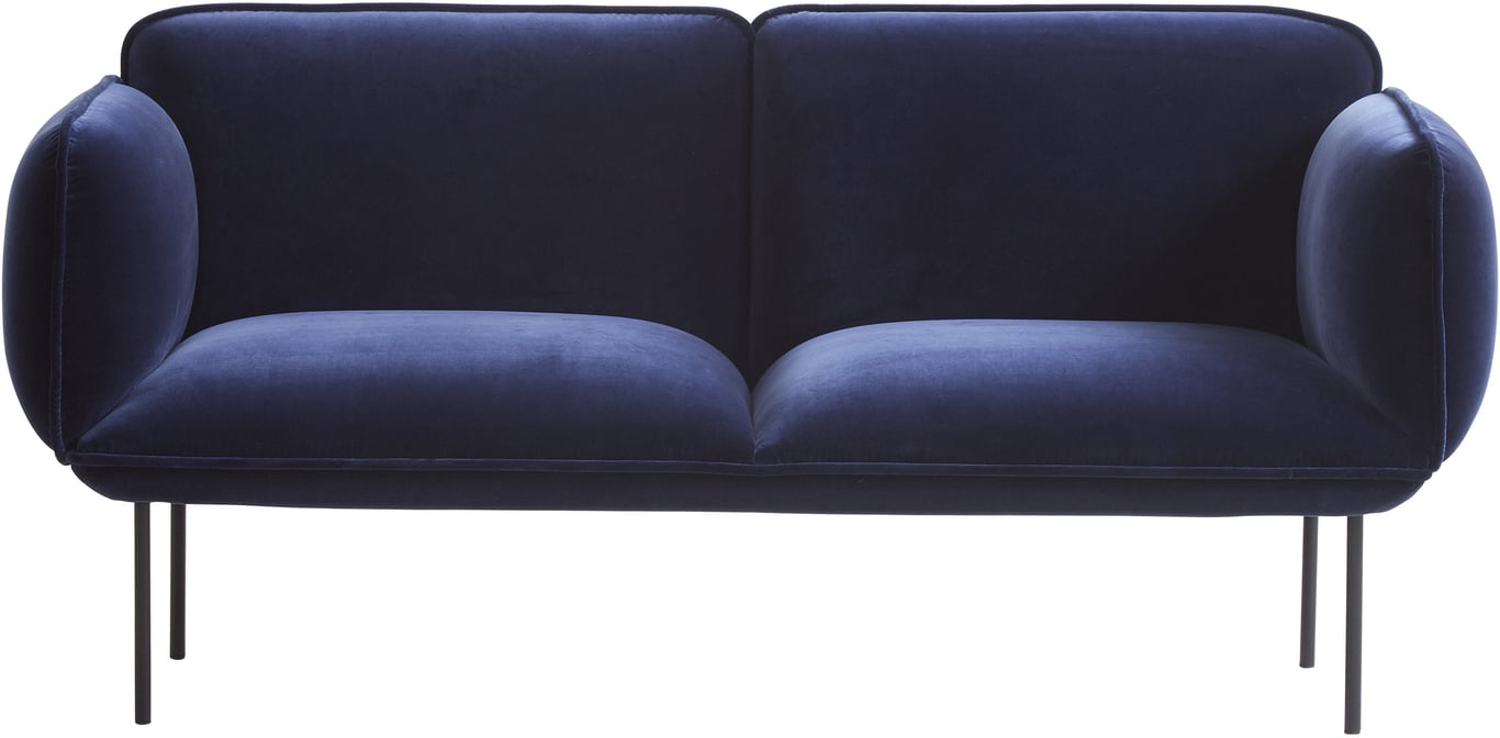 Nakki - Canapé 2 places velours bleu - Vue supplémentaire 1