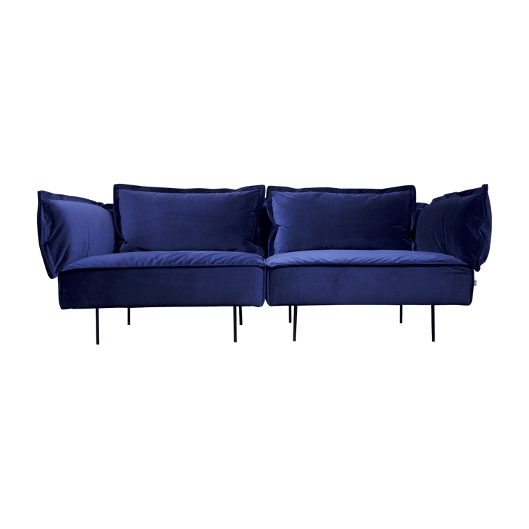 Velvet - Canapé 2 places velours bleu - Vue supplémentaire 1