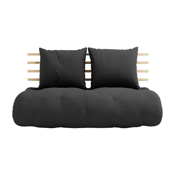 Shin Sano - Canapé convertible 2 places tissu gris