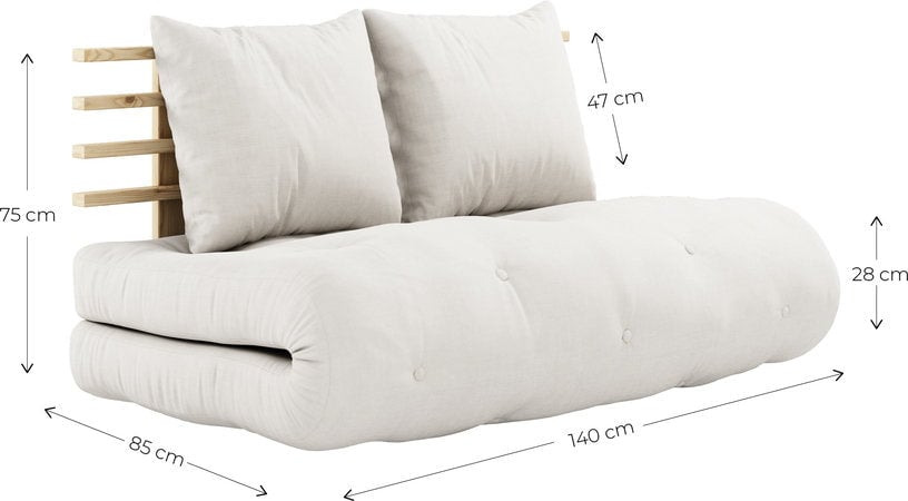 Shin Sano - Canapé convertible 2 places tissu gris - Vue supplémentaire 3