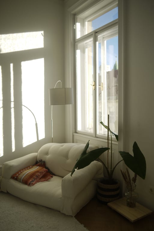 Canapé convertible en coton natural 140x122x70cm Hippo - Karup Design