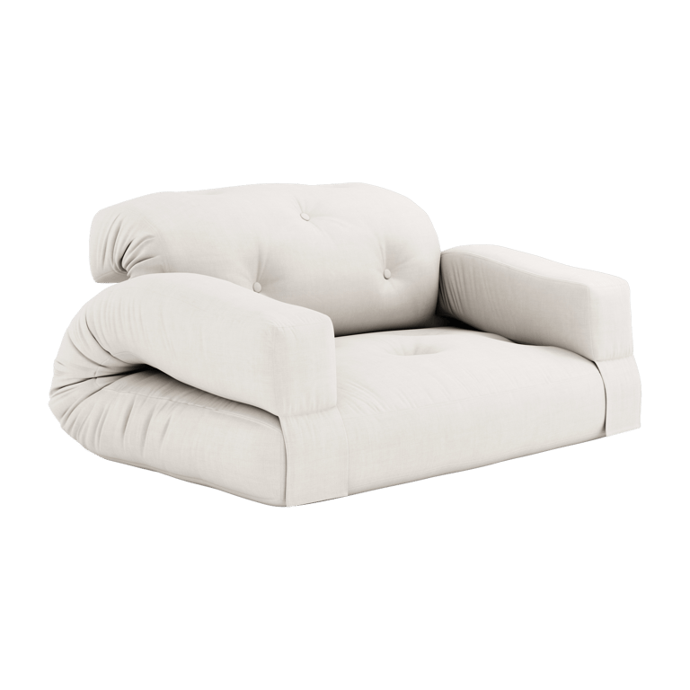 Hippo - Canapé convertible 2 places tissu blanc - Vue supplémentaire 1