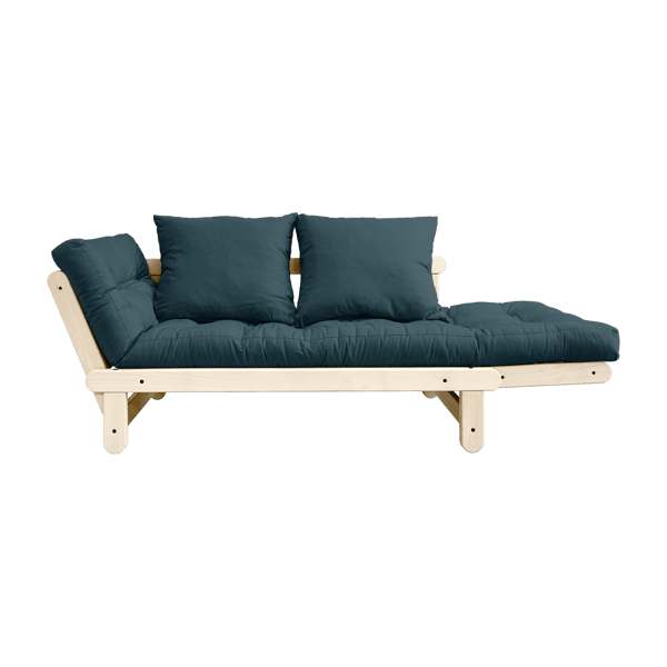 Beat - Canapé convertible 2 places tissu bleu canard