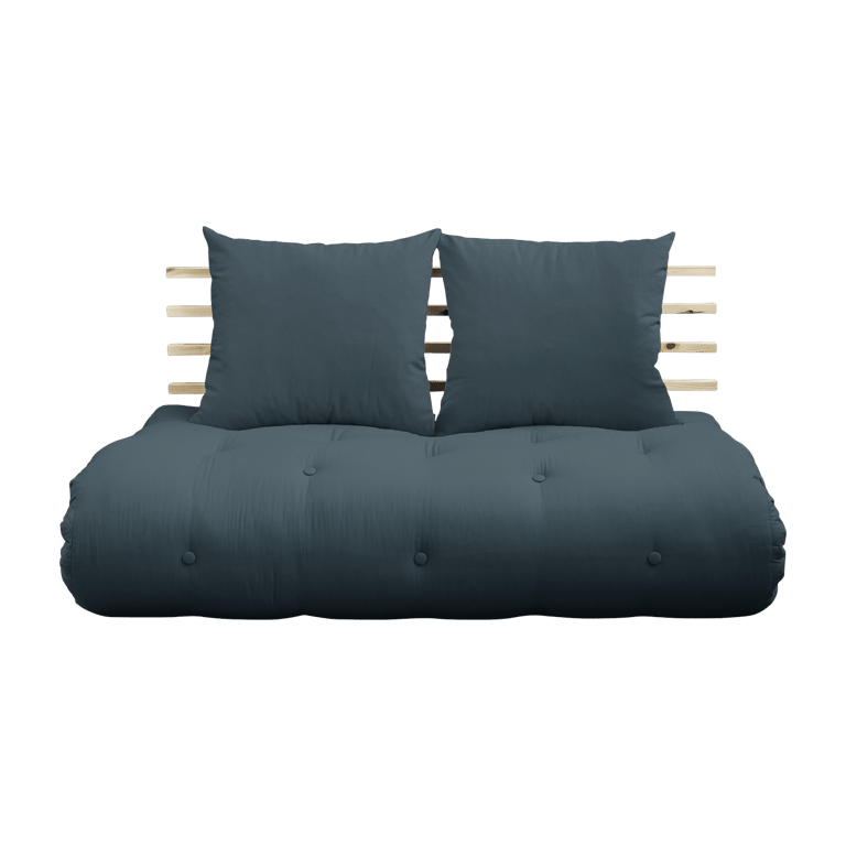 Shin Sano - Canapé convertible 2 places tissu bleu canard - Vue supplémentaire 1