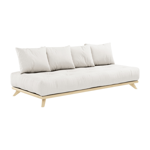 Senza - Canapé convertible 2 places tissu blanc