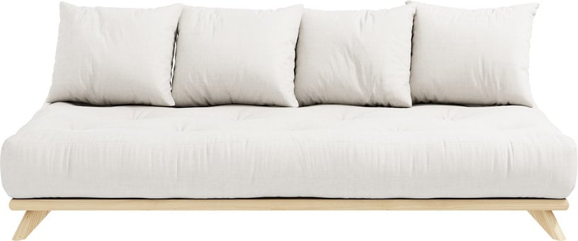 Senza - Canapé convertible 2 places tissu blanc - Vue supplémentaire 1