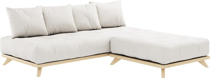 Senza - Canapé convertible 2 places tissu blanc - Vue supplémentaire 2
