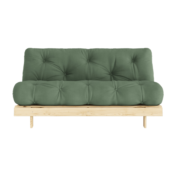 Roots - Canapé convertible 3 places tissu vert