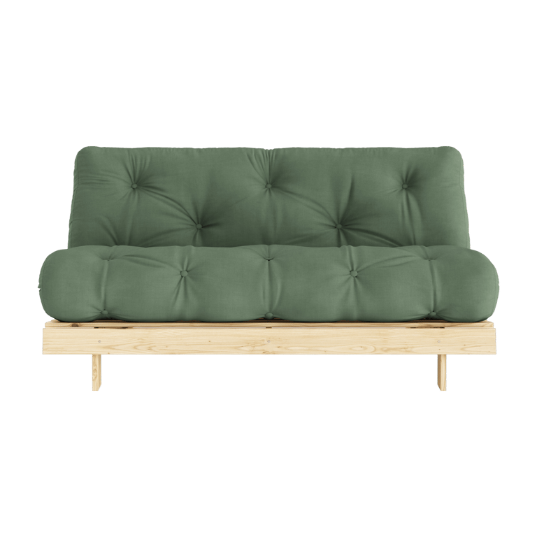 Canapé-lit vert olive pin massif Roots 160 - Karup Design