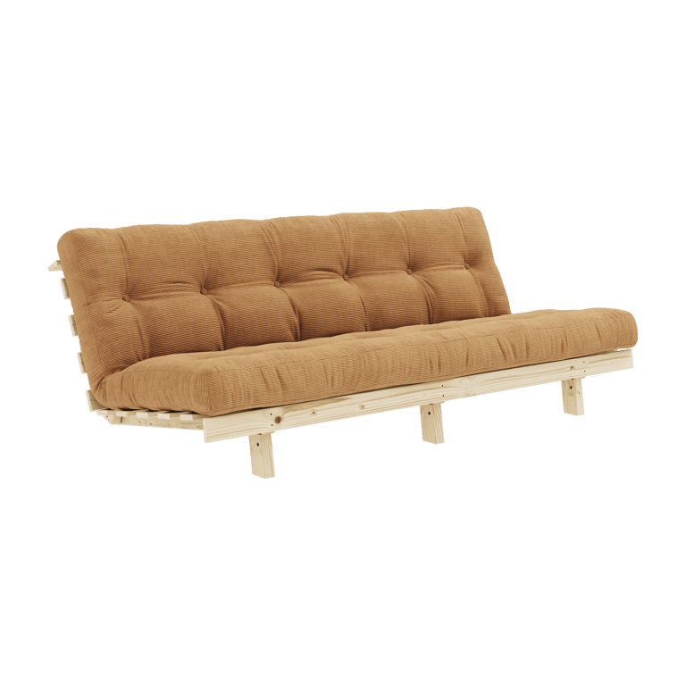 Canapé convertible en pin et velours côtelé marron fudge 100x190cm Lean - Karup Design