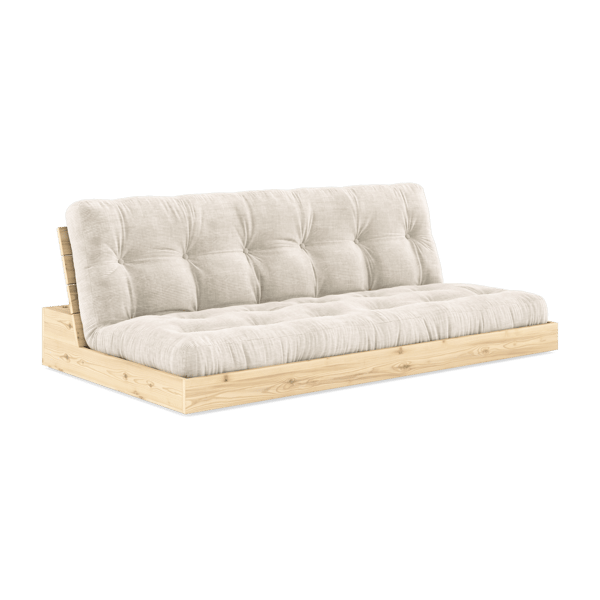 Base - Canapé convertible 3 places tissu beige