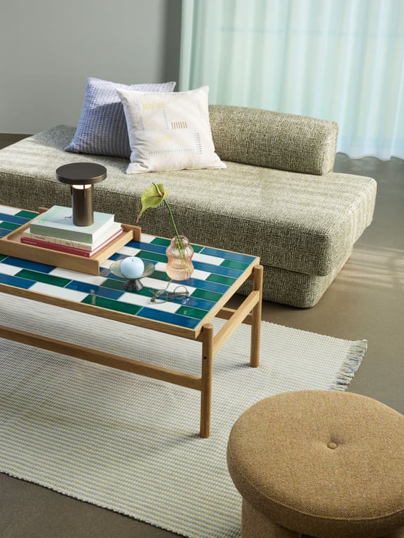 Canapé en tissu vert clair 180x87x62cm Paza - Hübsch