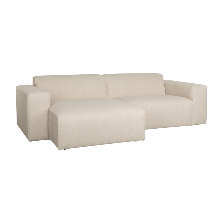 Milka - Canapé d'angle gauche 4 places tissu beige - Vue supplémentaire 1