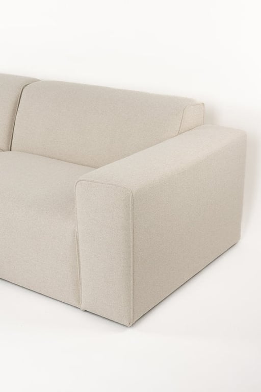 Milka - Canapé d'angle gauche 4 places tissu beige - Vue supplémentaire 2
