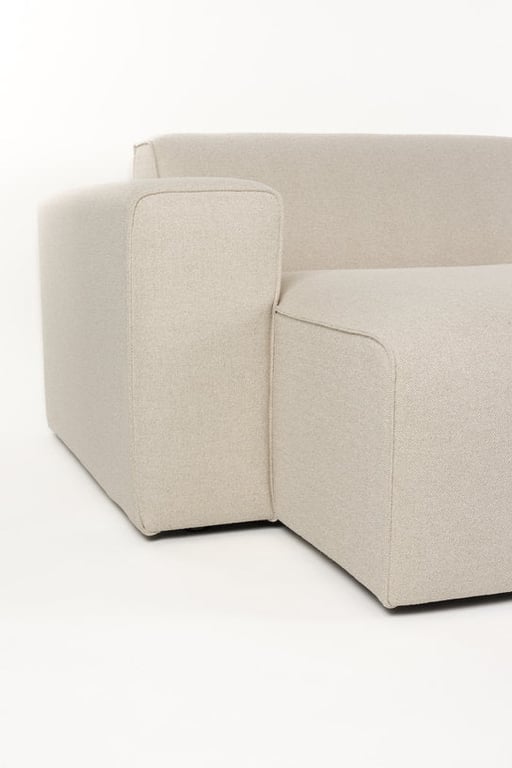 Milka - Canapé d'angle gauche 4 places tissu beige - Vue supplémentaire 3