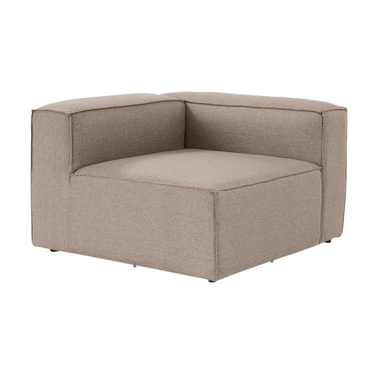 Module d'angle 1 place en tissu marron 105x80x66cm Fora 1R - Home Design