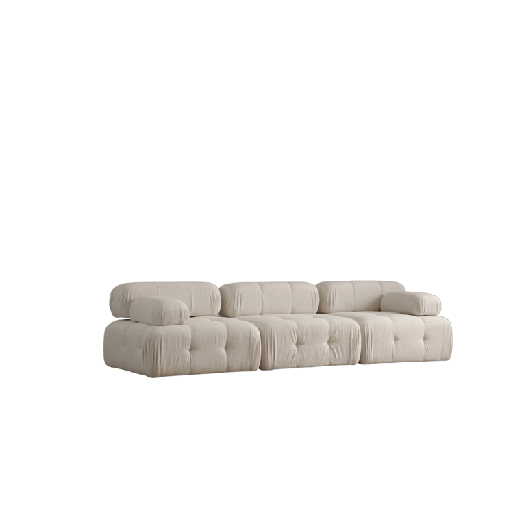 Doblo - Canapé 3 places tissu bouclette blanc - Vue supplémentaire 1
