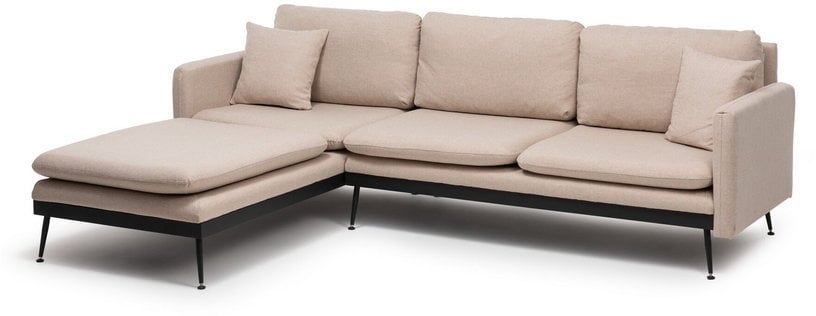 Reya - Canapé d'angle gauche 4 places tissu blanc - Vue supplémentaire 2