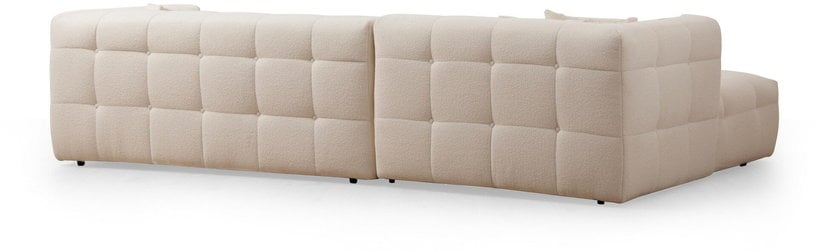 Cady - Canapé d'angle gauche 3 places tissu blanc - Vue supplémentaire 2