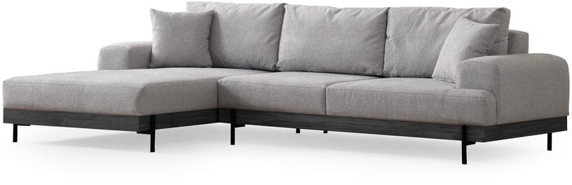 Eti - Canapé d'angle gauche 4 places tissu gris - Vue supplémentaire 2