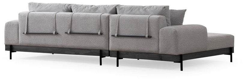 Eti - Canapé d'angle gauche 4 places tissu gris - Vue supplémentaire 3