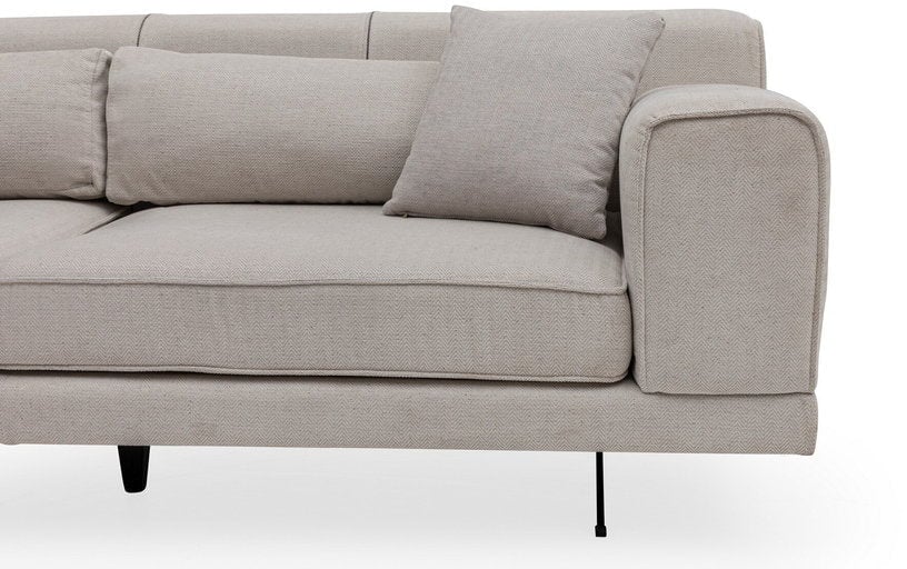 Jivago - Canapé d'angle gauche 4 places tissu beige - Vue supplémentaire 2
