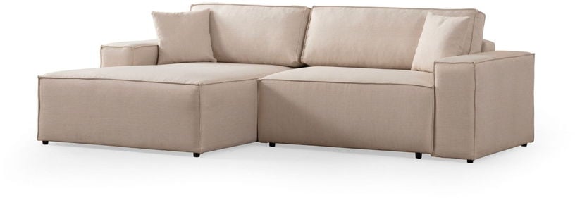 Pirlo - Canapé d'angle convertible gauche 4 places tissu blanc - Vue supplémentaire 2