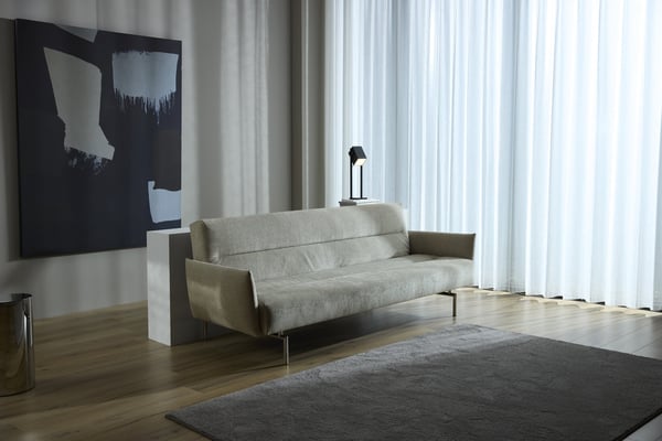 Jillis - Canapé convertible 4 places tissu beige