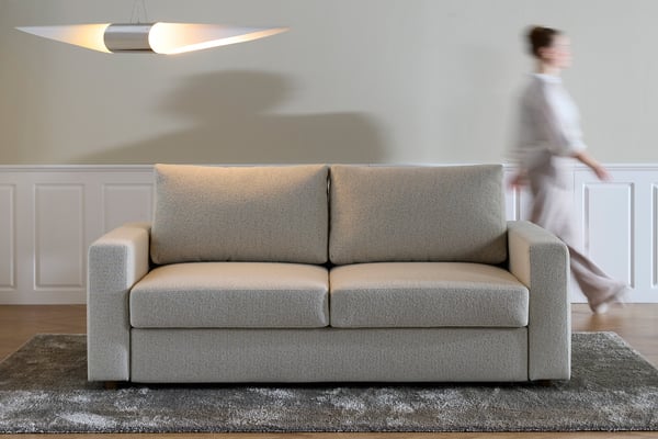 Neah - Canapé convertible 3 places tissu blanc