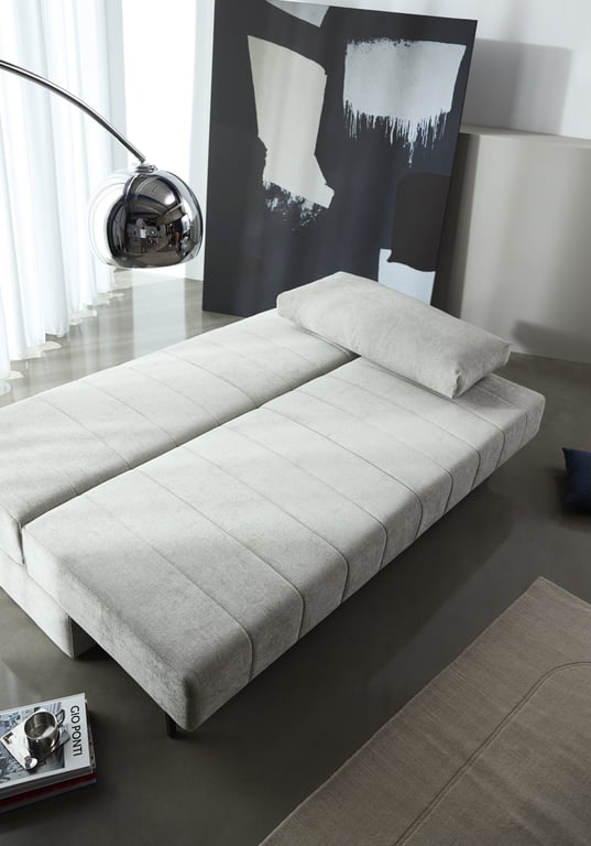 Akello - Canapé convertible 3 places tissu beige - Vue supplémentaire 3