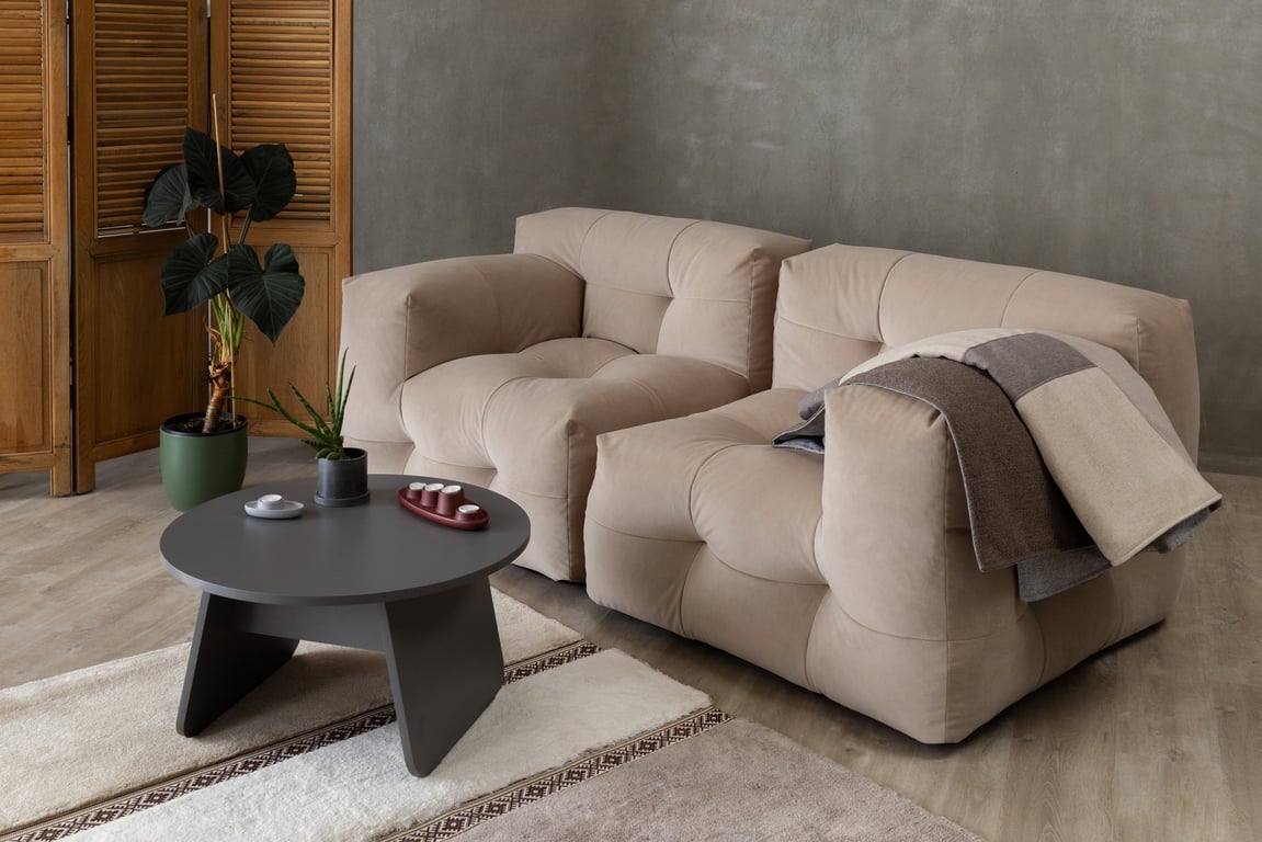 Canapé 2 places en tissu textum avelina beige 210cm Not-A-Sofa - EMKO