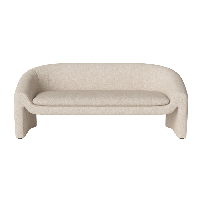 Mielo - Canapé 2.5 places tissu bouclette beige - Vue supplémentaire 1
