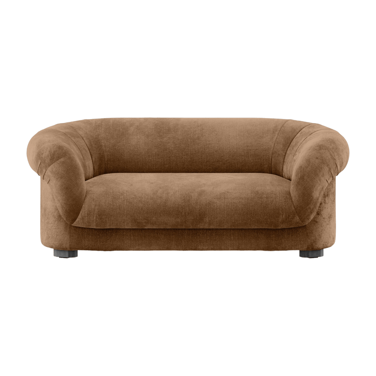 Canapé 2 places en textile marron 189x97x73cm Lancaster - Versmissen