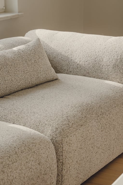 Yaro - Canapé 3 places tissu bouclette beige - Vue supplémentaire 3