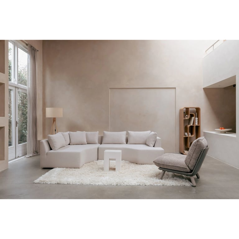 Canapé d'angle en polyester cappuccino 355cm Prosper - Zuiver