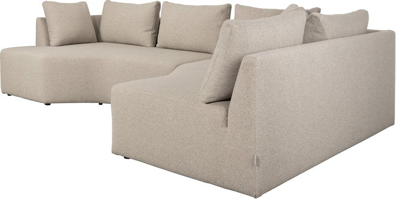 Prosper - Canapé d'angle fixe 4 places tissu marron - Vue supplémentaire 2