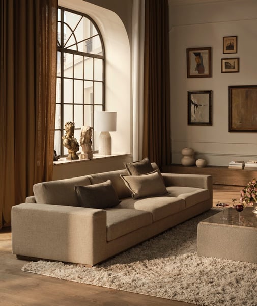 Sepia - Canapé 2.5 places tissu beige