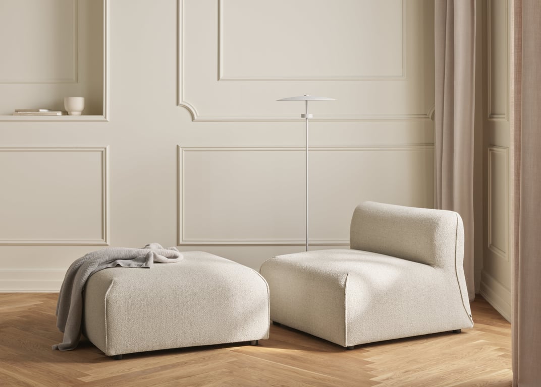 Arké - Canapé tissu bouclette beige - Vue supplémentaire 3
